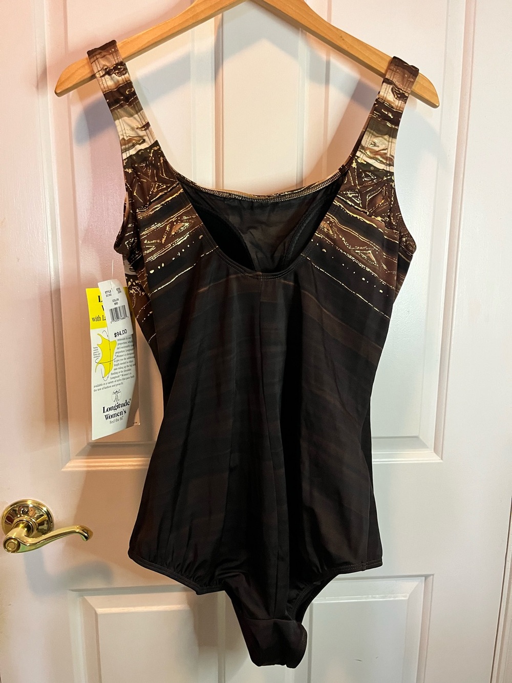 NWT Longitude One-Piece Swimsuit in Brown & Black Sz 22W - Picture 2 of 8